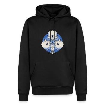 As du vin d’os - Sweat à capuche Premium bio Homme - noir - Devant - Nico (187cm)