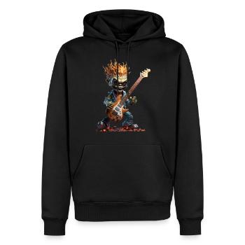 Diego the Green Alien - Men’s Premium Organic Hoodie - black - Front - Nico (187cm)