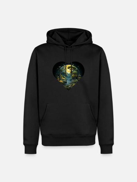 Aimer la Terre Mère - Sweat à capuche Premium bio Homme - noir