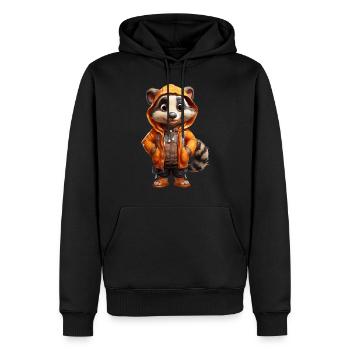 Florian le blaireau - Sweat à capuche Premium bio Homme - noir - Devant - Nico (187cm)
