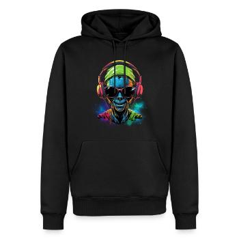 Alien Rave - Männer Premium Bio Hoodie - Schwarz - Vorne - Nico (187cm)