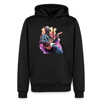 Skelett spielt E Gitarre - Männer Premium Bio Hoodie - Schwarz - Vorne - Nico (187cm)