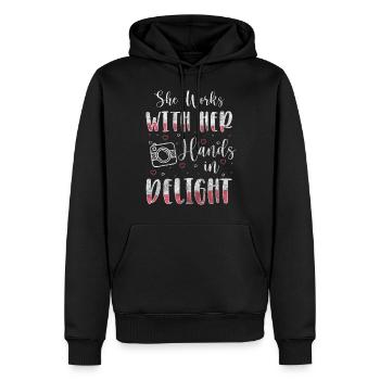 Photographe Hobby Passion Photos - Sweat à capuche Premium bio Homme - noir - Devant - Nico (187cm)