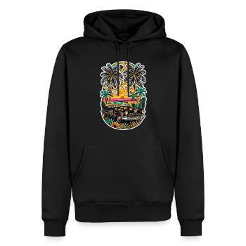 Cabriolet d’été vintage - Sweat à capuche Premium bio Homme - noir - Devant - Nico (187cm)