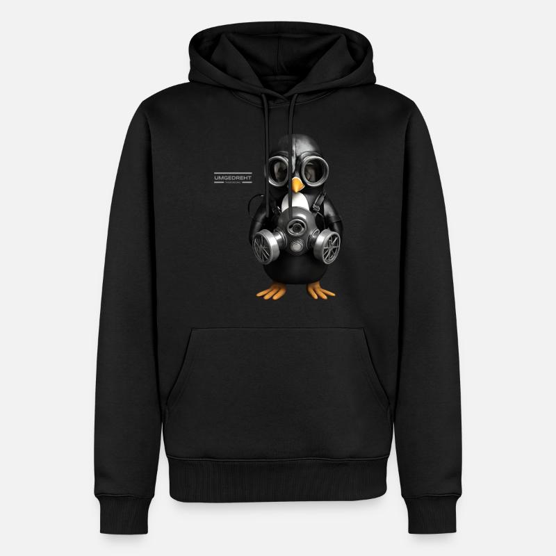 Pinguin - Männer Premium Bio Hoodie - Schwarz