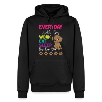 Everyday is Dogs Work Eat Sleep Dog Dog Dog - Männer Premium Bio Hoodie - Schwarz - Vorne - Nico (187cm)