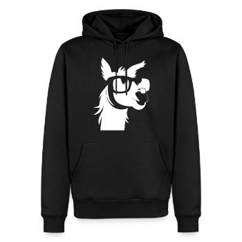 Funny Alpaca Wearing Sunglasses Cool Alpacas - Men’s Premium Organic Hoodie - black - Front - Nico (187cm)