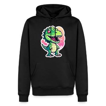Tyrannosaurus Rex Dinosaurier Zeichnung - Männer Premium Bio Hoodie - Schwarz - Vorne - Nico (187cm)