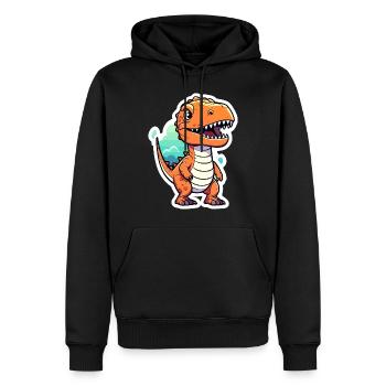 Tyrannosaurus Rex Dinosaurier Zeichnung - Männer Premium Bio Hoodie - Schwarz - Vorne - Nico (187cm)
