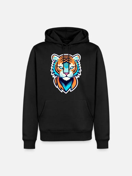 Tiger Illustration - Men’s Premium Organic Hoodie - black