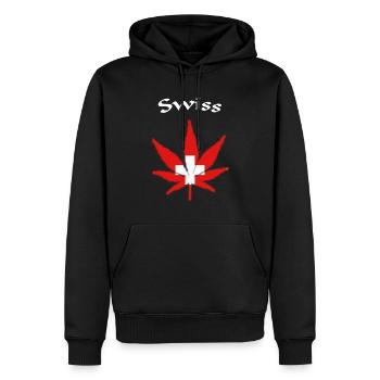 Swiss Schweiz - Männer Premium Bio Hoodie - Schwarz - Vorne - Nico (187cm)