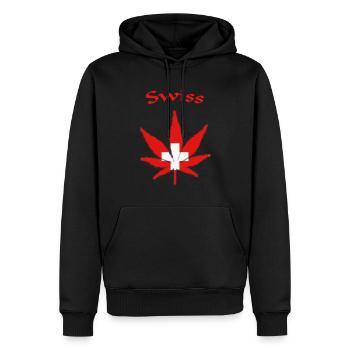 Swiss, Schweiz, Switzerland - Männer Premium Bio Hoodie - Schwarz - Vorne - Nico (187cm)