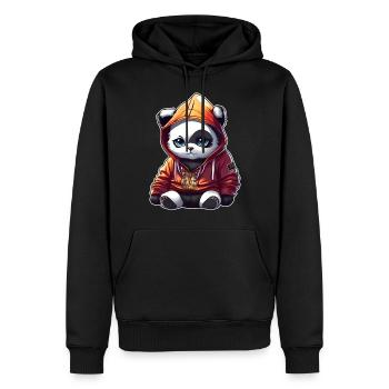 Coole Katze mit Hoodie - Männer Premium Bio Hoodie - Schwarz - Vorne - Nico (187cm)