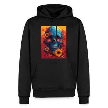 The Skull with Sunglasses - Skull, Totenkopf - Männer Premium Bio Hoodie - Schwarz - Vorne - Nico (187cm)