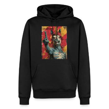 Anti Super Unicorn - Skelett Einhorn - Männer Premium Bio Hoodie - Schwarz - Vorne - Nico (187cm)
