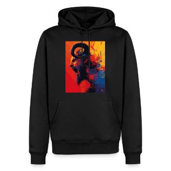 The Devil - Teufel colorful - Männer Premium Bio Hoodie - Schwarz - Vorne - Nico (187cm)