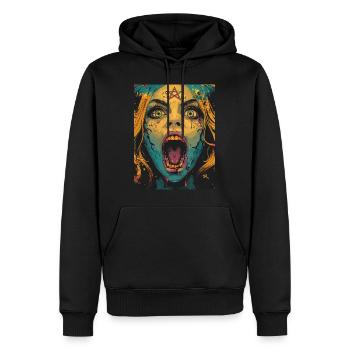 The Female Devil mit Pentagramm - Männer Premium Bio Hoodie - Schwarz - Vorne - Nico (187cm)