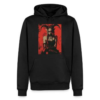 The Devil mit Pentagramm - Männer Premium Bio Hoodie - Schwarz - Vorne - Nico (187cm)