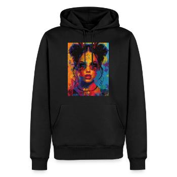 The Devil - Skull, Totenkopf, Teufel - Männer Premium Bio Hoodie - Schwarz - Vorne - Nico (187cm)