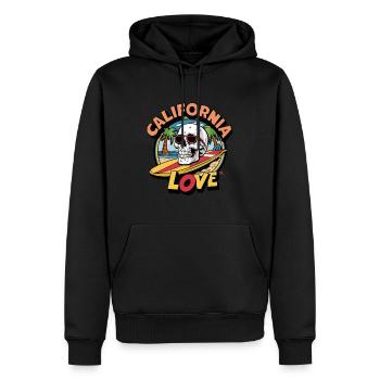 Skull - California Love Vibes Surfing - Männer Premium Bio Hoodie - Schwarz - Vorne - Nico (187cm)