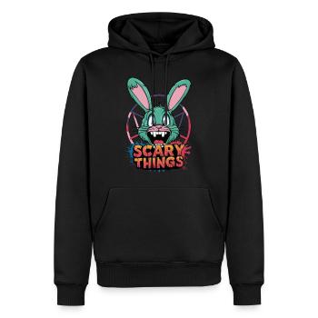 Bunny - Comicstyle, Pentagramm, Hase, Zombie - Männer Premium Bio Hoodie - Schwarz - Vorne - Nico (187cm)