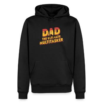 Dad The Ultimate Multitasker Retro - Männer Premium Bio Hoodie - Schwarz - Vorne - Nico (187cm)