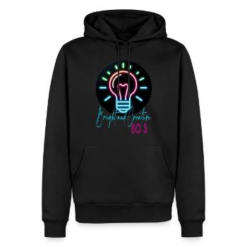 Années 80 - Sweat à capuche Premium bio Homme - noir - Devant - Nico (187cm)