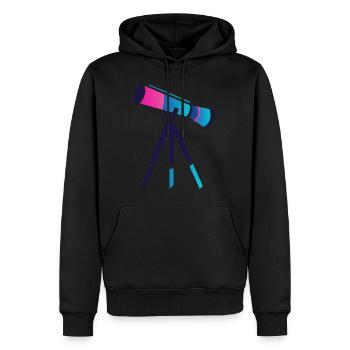 Conception de télescope plat et coloré - Sweat à capuche Premium bio Homme - noir - Devant - Nico (187cm)