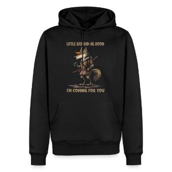 Le Petit Chaperon Rouge - Je viens pour toi - Sweat à capuche Premium bio Homme - noir - Devant - Nico (187cm)