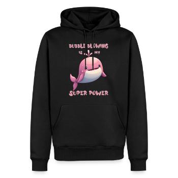 Le soufflage de bulles est mon super pouvoir - Sweat à capuche Premium bio Homme - noir - Devant - Nico (187cm)