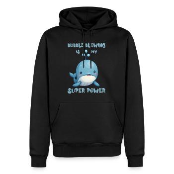 Le soufflage de bulles est mon super pouvoir - Sweat à capuche Premium bio Homme - noir - Devant - Nico (187cm)