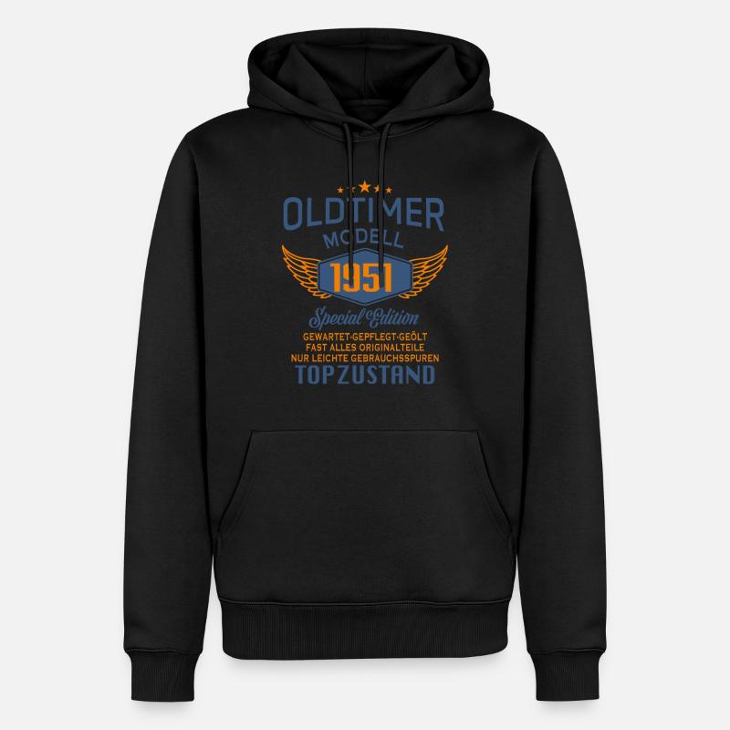 Oldtimer Modell 1951 - Männer Premium Bio Hoodie - Schwarz