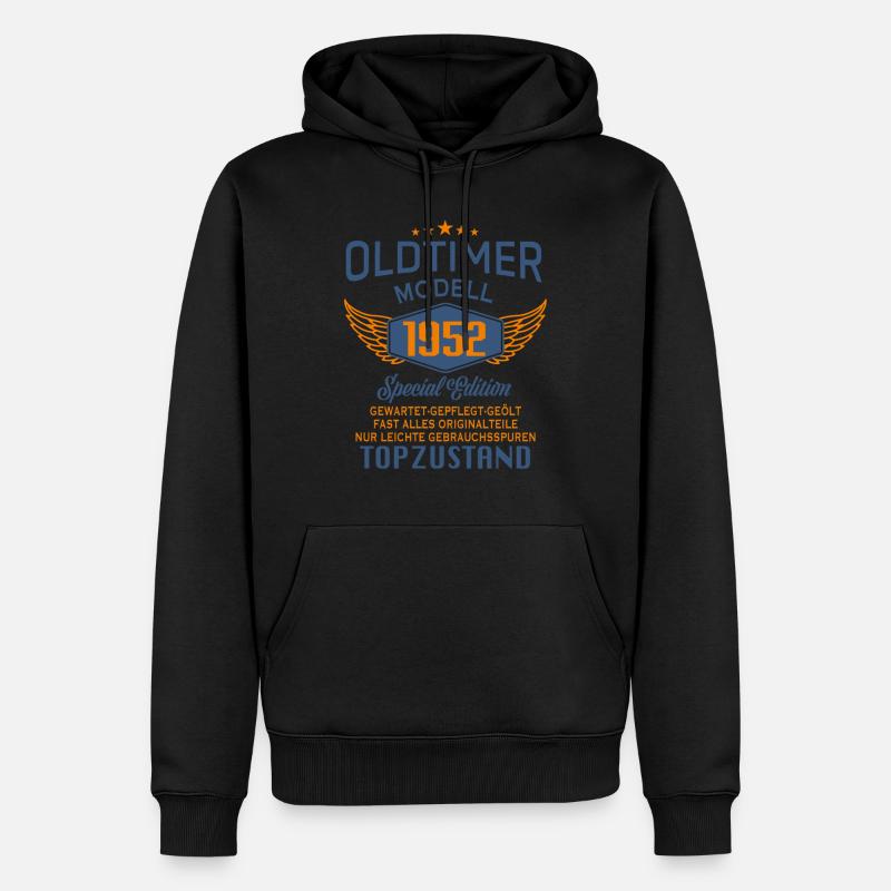 Oldtimer Modell 1952 - Männer Premium Bio Hoodie - Schwarz