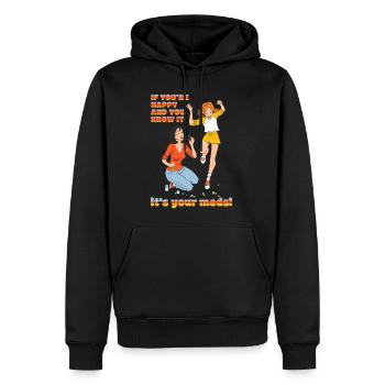 If youre happy and you know it... - Men’s Premium Organic Hoodie - black - Front - Nico (187cm)