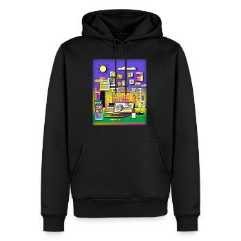 Icones ordinateur Internet - Sweat à capuche Premium bio Homme - noir - Devant - Nico (187cm)