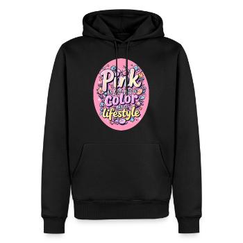 Pink is not just a color but a Lifestyle - Männer Premium Bio Hoodie - Schwarz - Vorne - Nico (187cm)