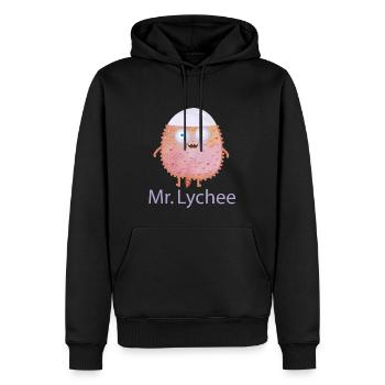 Mr Lychee - Männer Premium Bio Hoodie - Schwarz - Vorne - Nico (187cm)