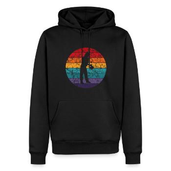 Retro Blumen Liebhaber - Florist - Männer Premium Bio Hoodie - Schwarz - Vorne - Nico (187cm)