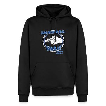 Zum ersten Mal Onkel 2023 Geschenkidee - Männer Premium Bio Hoodie - Schwarz - Vorne - Nico (187cm)