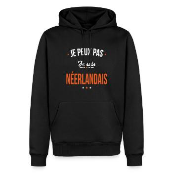 Je peux pas je suis Néerlandais - Sweat à capuche Premium bio Homme - noir - Devant - Nico (187cm)