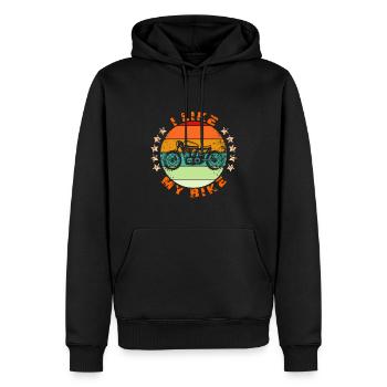 J’aime ma moto - J’aime ma moto - Sweat à capuche Premium bio Homme - noir - Devant - Nico (187cm)