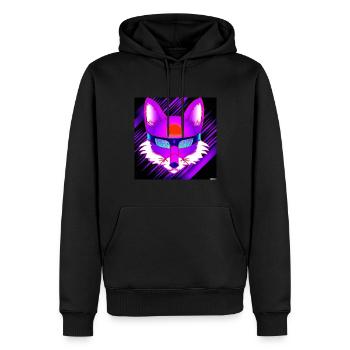 Kitsun Vaporwave Japanische Kami Vaporwave Kitsune - Männer Premium Bio Hoodie - Schwarz - Vorne - Nico (187cm)