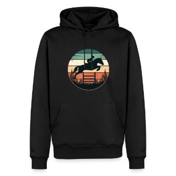 Reiten Reiter Reitsport Pferd - Männer Premium Bio Hoodie - Schwarz - Vorne - Nico (187cm)