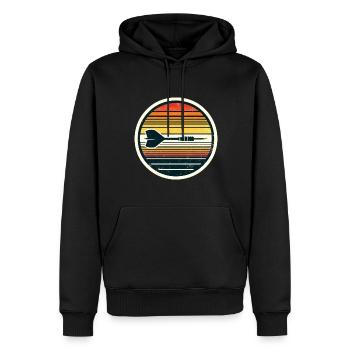 Lecteur de fléchettes Dart - Sweat à capuche Premium bio Homme - noir - Devant - Nico (187cm)