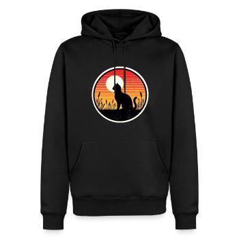 Chat - Sweat à capuche Premium bio Homme - noir - Devant - Nico (187cm)