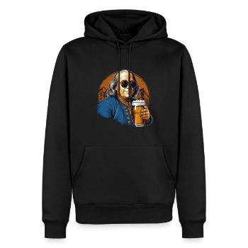 Ben Dranklin - Lustiges Bierliebhaber-Design - Männer Premium Bio Hoodie - Schwarz - Vorne - Nico (187cm)