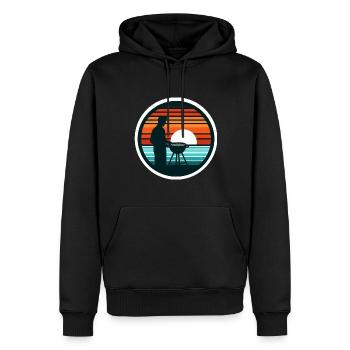 Griller - Sweat à capuche Premium bio Homme - noir - Devant - Nico (187cm)