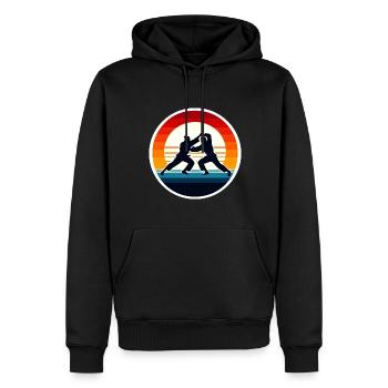 Judo - Sweat à capuche Premium bio Homme - noir - Devant - Nico (187cm)