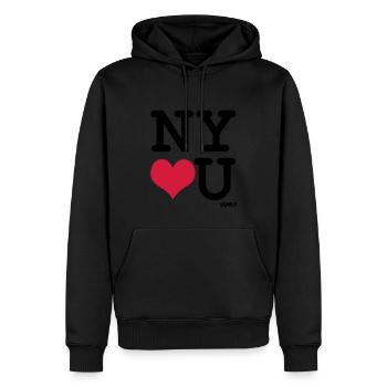 New York liebt Sie von wam - Männer Premium Bio Hoodie - Schwarz - Vorne - Nico (187cm)