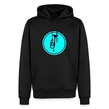Musique de trompette - Sweat à capuche Premium bio Homme - noir - Devant - Nico (187cm)